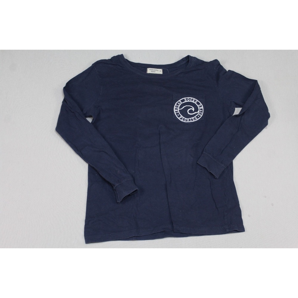 Ocean Drive Shirt Women Small Blue Indian Rocks Beach Florida Long Sleeve
